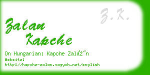 zalan kapche business card